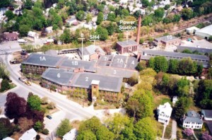 Aerial view of Abbot Mills Buildings