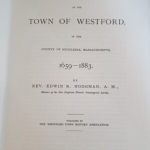Hodgman: History of Town Westford (1659-1883)
