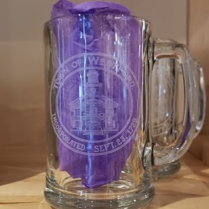 Glasses, Beer Mug (etched) Town of Westford
